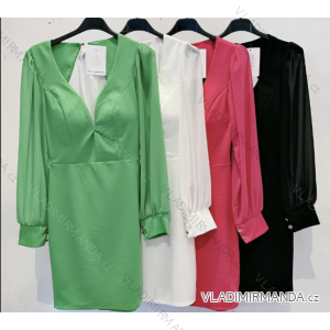 Šaty elegantný dlhý rukáv dámske (S/M ONE SIZE) TALIANSKA MÓDA IMPMD2326761