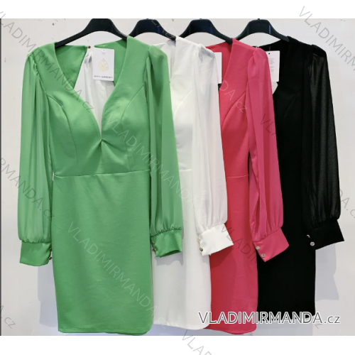 Šaty elegantný dlhý rukáv dámske (S/M ONE SIZE) TALIANSKA MÓDA IMPMD2326761