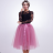Sukňa ku kolenám tylová dámska so spodničkou (S/M/L) AFASHION AF18059/DU broskyňová M / L
