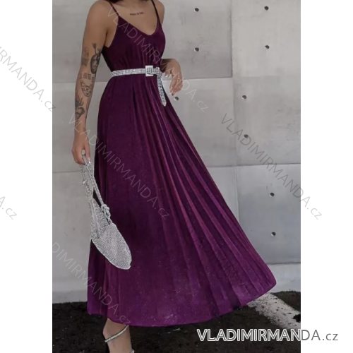 Šaty dlhé na ramienka dámske (S/M ONE SIZE) TALIANSKA MÓDA IMPMD238092b