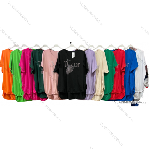 Tunika krátky rukáv dámska nadrozmer (3XL/4XL ONE SIZE) TALIANSKA MÓDA IMWQ23057