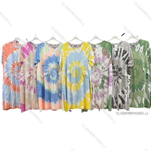 Šaty letné krátky rukáv dámske nadrozmer (3XL/4XL ONE SIZE) TALIANSKA MÓDA IMWQ23058