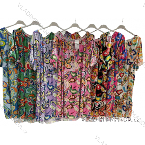 Šaty letný carmen krátky rukáv dámske nadrozmer (3XL/4XL ONE SIZE) TALIANSKA MÓDA IMWQ23067