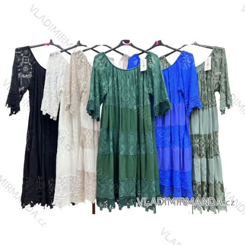 Šaty carmen krátky rukáv dámske nadrozmer (52/54/56 ONE SIZE) TALIANSKA MóDA IM423279