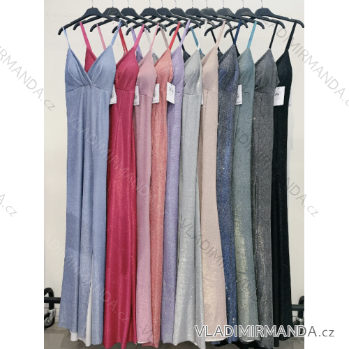 Šaty dlhé elegantné na ramienka dámske (S/M ONE SIZE) TALIANSKA MÓDA IMPMD2323718
