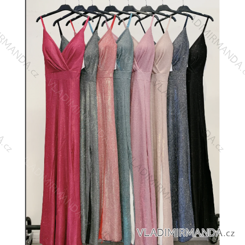 Šaty dlhé elegantné na ramienka dámske (S/M ONE SIZE) TALIANSKA MÓDA IMPMD2323822