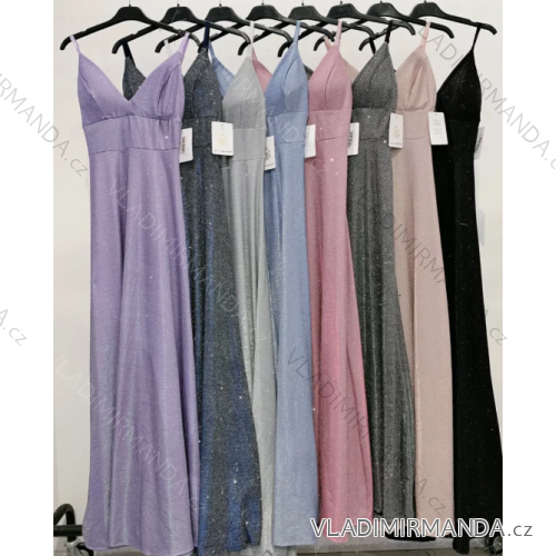 Šaty dlhé elegantné na ramienka dámske (S/M ONE SIZE) TALIANSKA MÓDA IMPMD2316090b