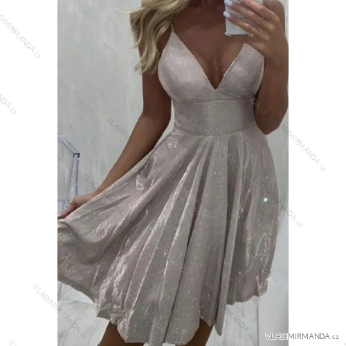Šaty elegantné na ramienka dámske (S/M ONE SIZE) TALIANSKA MÓDA IMPMD2314158a