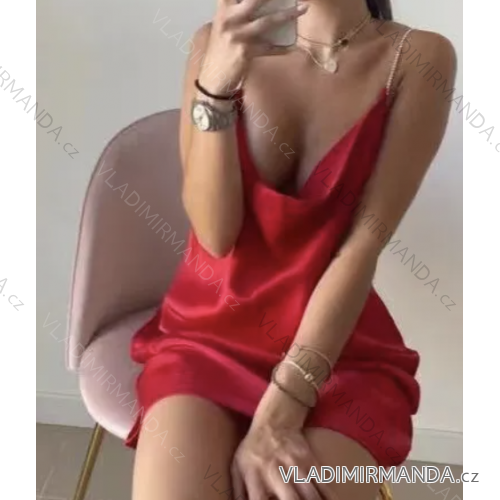 Šaty elegantné na ramienka dámske (S/M ONE SIZE) TALIANSKA MÓDA IMPMD23333L