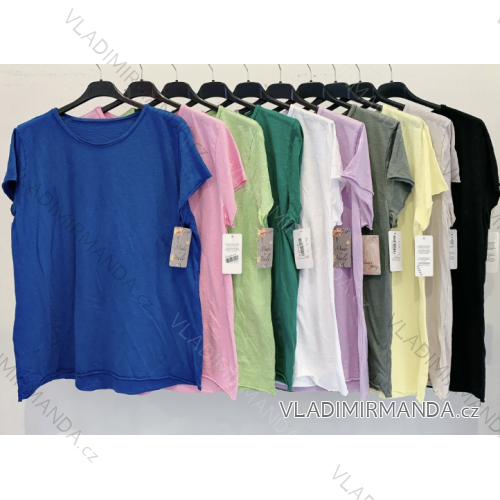 Tričko tunika krátky rukáv dámske (S/M ONE SIZE) TALIANSKA MÓDA IMPMD2333920D
