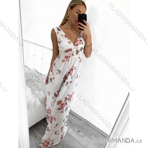 Šaty dlhé elegantné bez rukávov dámske (S/M ONE SIZE) TALIANSKA MODA IM323009-2