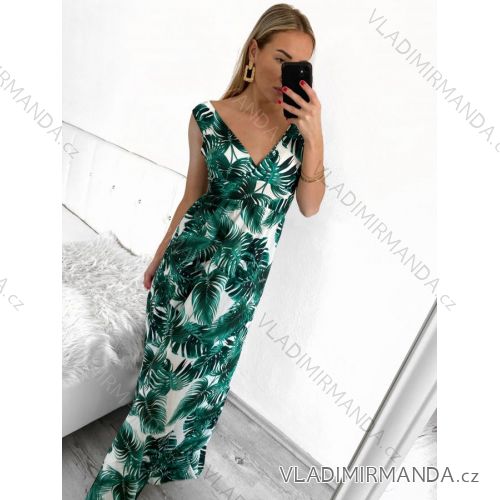 Šaty dlhé elegantné bez rukávov dámske (S/M ONE SIZE) TALIANSKA MODA IM323009-3