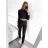 Souprava legíny a mikina na zip dámská (S/M ONE SIZE) ITALSKÁ MÓDA IMWB23090/01/DU S/M čierna
