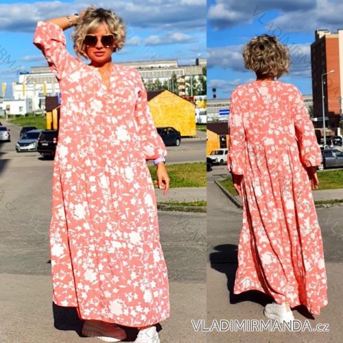 Šaty dlhé košeľové dlhý rukáv dámske (S/M ONE SIZE) TALIANSKA MÓDA IMWA231517