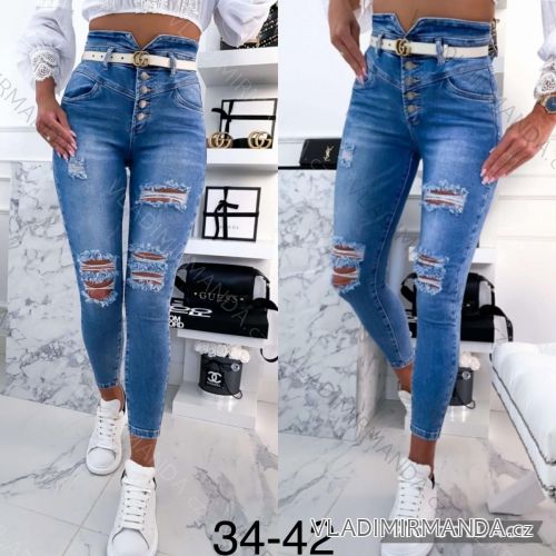 Rifle jeans dlhé dámske nadromer (M-4XL) RE-DRESS RED231531