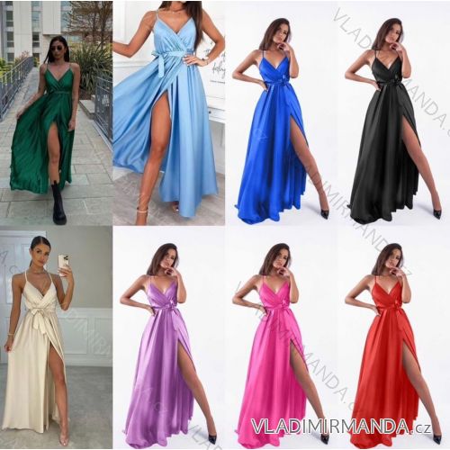 Šaty dlhé spoločenské na ramienka dámske (S/M ONE SIZE) TALIANSKA MÓDA IMPLS2312899