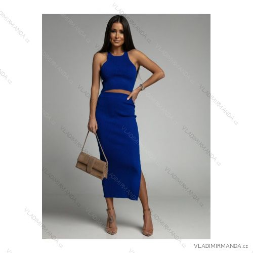 Súprava elegantná sukňa dlhá a crop top bez rukávov dámska (S/M ONE SIZE) POLSKÁ MÓDA IMLAZ23JL806