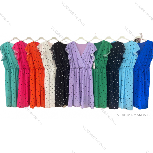 Šaty letné bez rukávu dámske nadrozmer bodka (3XL/4XL ONE SIZE) TALIANSKA MÓDA IMWQ2391502