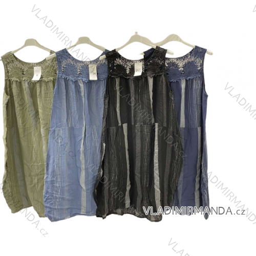 Šaty letné bez rukávu dámske nadrozmer (3XL/4XL ONE SIZE) TALIANSKA MÓDA IMWQ23149