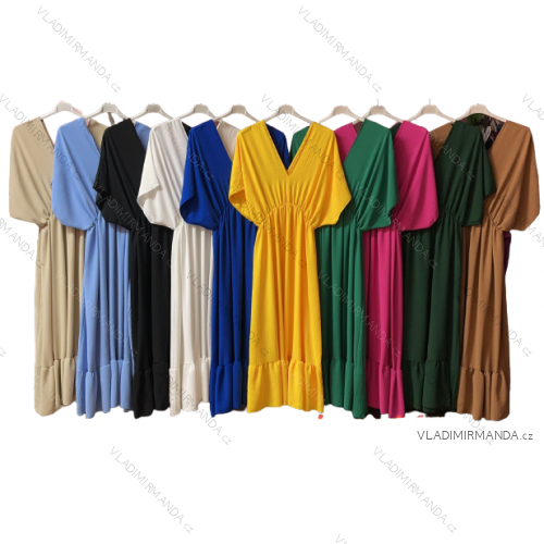 Šaty dlhé letné krátky rukáv dámske nadrozmer (3XL/4XL ONE SIZE) TALIANSKA MÓDA IMWQ23168