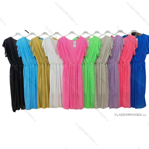 Šaty letné bez rukávu dámske nadrozmer (3XL/4XL ONE SIZE) TALIANSKA MÓDA IMWQ2391502B