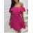 Šaty letný carmen cez ramená dámske (S/M ONE SIZE) TALIANSKA MÓDA IMM23M56170
