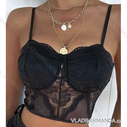 Crop top na ramienka dámsky (S/M ONE SIZE) TALIANSKA MÓDA IMPCF23wh8999