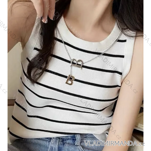 Tričko bez rukávu dámske prúžok (S/M ONE SIZE) TALIANSKA MÓDA IMPCF230808
