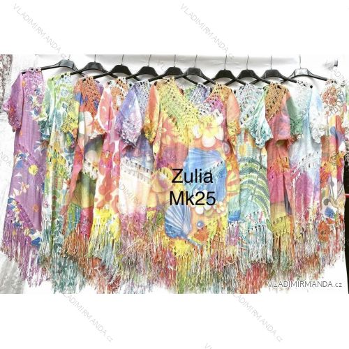 Šaty oversize krátky rukáv dámske (S/M ONE SIZE) TALIANSKA MÓDA IMWD231709