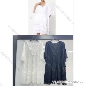 Šaty letné krajkové bavlnené krátky rukáv dámske (S/M ONE SIZE) TALIANSKA MÓDA IMWBB231644