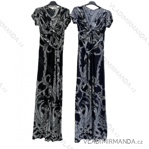 Šaty dlhé icecool dlhé krátky rukáv dámske nadrozmer (L/XL/2XL ONE SIZE) AIUNOSI TALIANSKA MÓDA IMD23365
