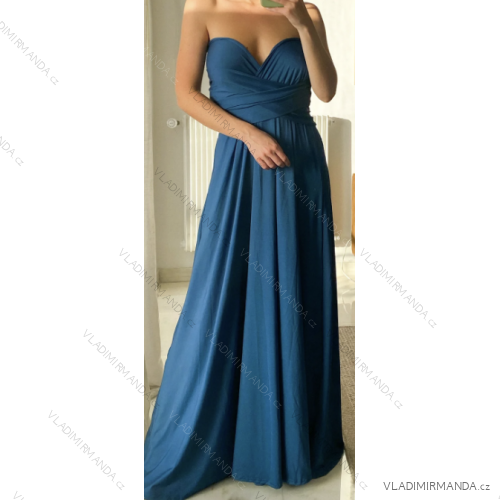 Šaty dlhé spoločenské ramienka variabilné zaväzovanie dámske (S/M ONE SIZE) TALIANSKA MÓDA IMM23HG3000-7