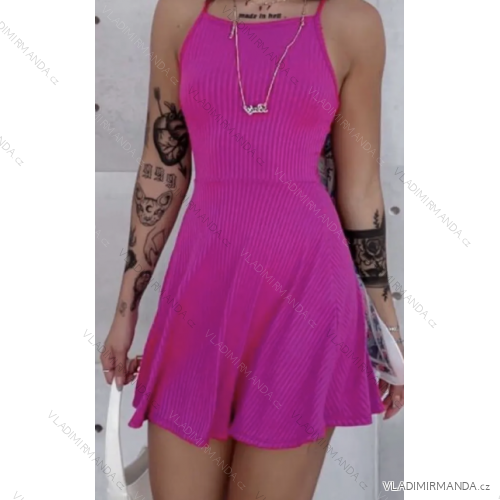 Šaty letné na ramienka dámske (S/M ONE SIZE) TALIANSKA MÓDA IMPCF232986/23