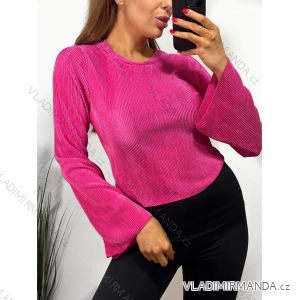 Tričko elegantný dlhý rukáv dámske (S/M ONE SIZE) TALIANSKA MÓDA IMPGM234489/DU