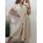 Šaty košeľové krátky rukáv dámske (S/M/L ONE SIZE) TALIANSKÁ MÓDA IMWB23295/DR M / L svetlo modrá