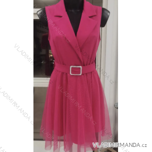 Šaty elegantné kabátkové bez rukávov dámske (S/M ONE SIZE) TALIANSKA MÓDA IMPCF2330260