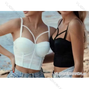 Crop top na ramienka dámsky (S/M ONE SIZE) TALIANSKA MÓDA IMPCF230wh890-