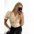 Body elegantný krátky rukáv dámske (S/M ONE SIZE) TALIANSKA MÓDA IMWY23092/DU S/M béžová