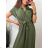 Šaty košeľové krátky rukáv dámske (S/M/L ONE SIZE) TALIANSKÁ MÓDA IMWB23295/DR M / L svetlo modrá