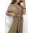 Šaty košeľové krátky rukáv dámske (S/M/L ONE SIZE) TALIANSKÁ MÓDA IMWB23295/DR M / L svetlo modrá
