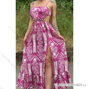 Šaty dlhé letné na ramienka dámske (S/M ONE SIZE) TALIANSKA MÓDA IMPGM23244