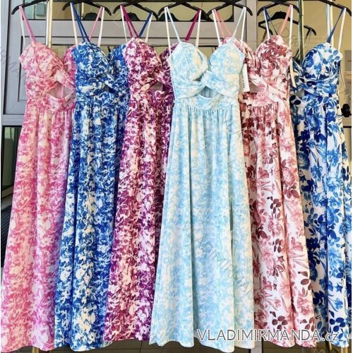 Šaty dlhé letné na ramienka dámske (S/M ONE SIZE) TALIANSKA MÓDA IMWKK231948
