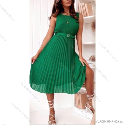 Šaty šifónové elegantné skladané bez rukávov dámske (S/M ONE SIZE) TALIANSKA MÓDA IMWKK231950