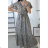 Šaty letné dlhé krátky rukáv dámske (S/M ONE SIZE) FRANCÚZSKA MÓDA FMPZM23LONGCASHMERE