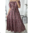 Šaty letné dlhé carmen krátky rukáv dámske (S/M ONE SIZE) FRANCÚZSKA MÓDA FMPZM23ROBELONGUE