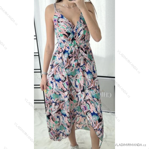 Šaty letné na ramienka dámske (S/M ONE SIZE) FRANCÚZSKA MÓDA FMPZM23BRETELLE-01