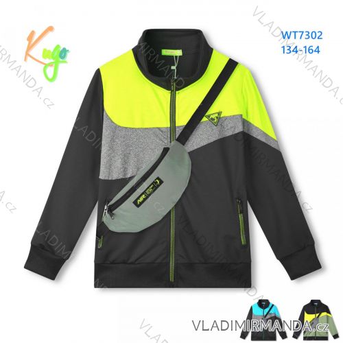 Mikina slabá na zips s ľadvinkou dorast chlapčenská (134-164) KUGO WT7302