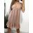 Šaty oversize letný krátky rukáv dámske (S/M/L ONE SIZE) TALIANSKA MÓDA IMM23M9192/DU M / L béžová