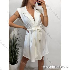 Šaty elegantné kabátkové bez rukávu dámske (S/M ONE SIZE) TALIANSKA MÓDA IMPGM235722/DU