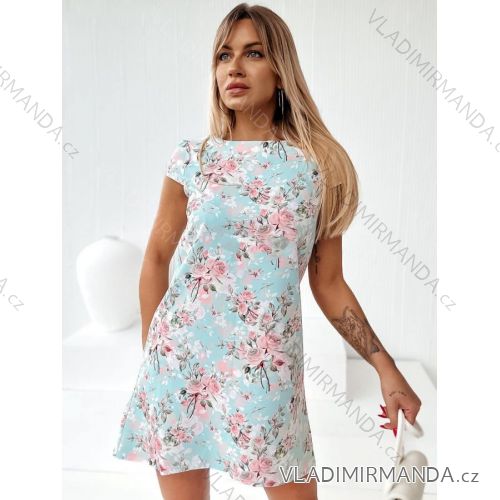 Šaty elegantný letný krátky rukáv dámske (S/M ONE SIZE) TALIANSKA MÓDA IMD23424-3